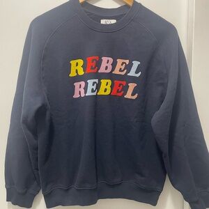 Zoe Karssen Navy Rebel Rebel sweatshirt size medium washed and ready to ship